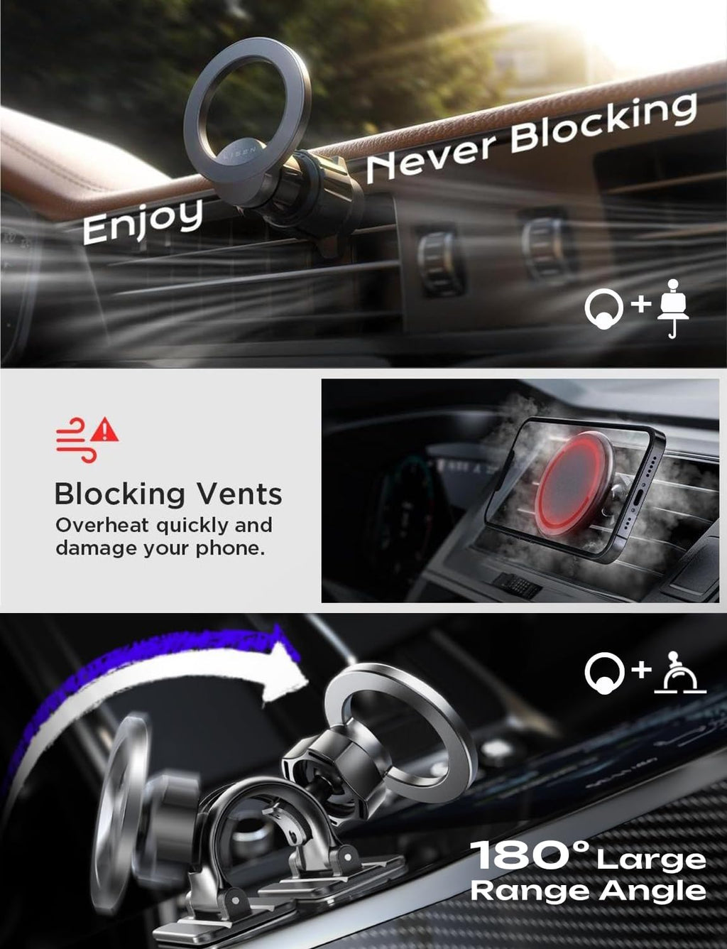 for Magsafe Car Mount, [Upgrade 2025 Ultra Magnets] Magnetic Phone Holder for Your Car Cell Phone Holde Mount for Air Vent Car Accessories Fit Iphone 17 16 15 14 13 12 Pro Max plus Mini