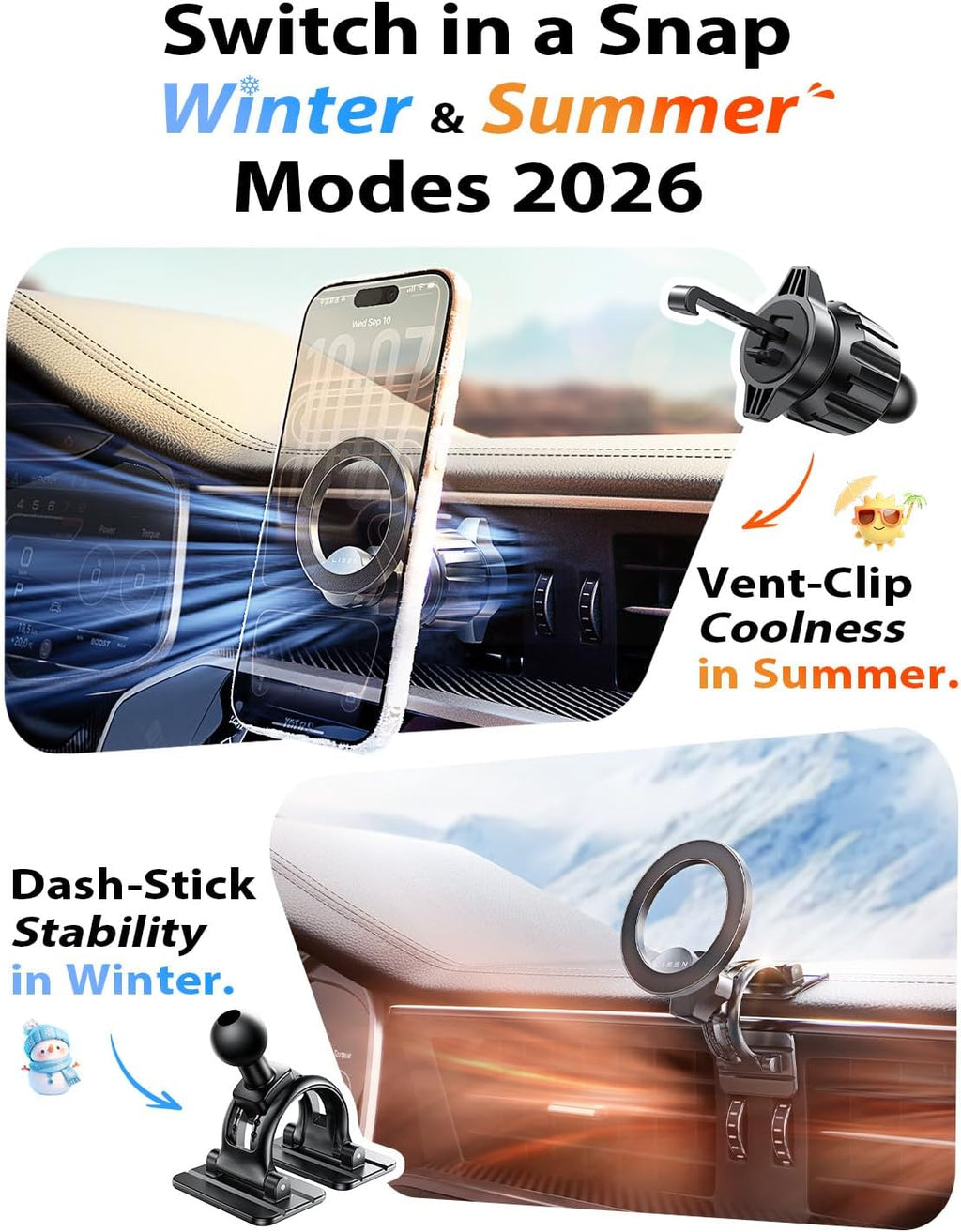 for Magsafe Car Mount, [Upgrade 2025 Ultra Magnets] Magnetic Phone Holder for Your Car Cell Phone Holde Mount for Air Vent Car Accessories Fit Iphone 17 16 15 14 13 12 Pro Max plus Mini