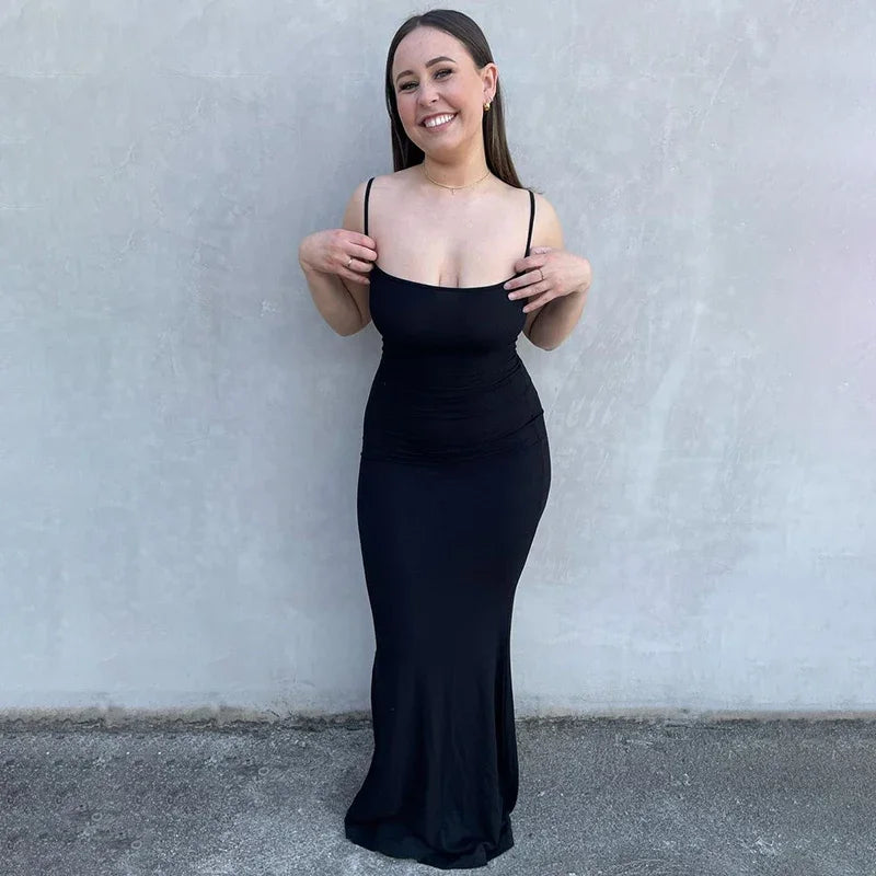 Y2K Sexy Maxi Dress for Women 2025 Autumn Backless Slim Party Dress Pullover Concise платье Female Long Bodycon Brown Vestidos