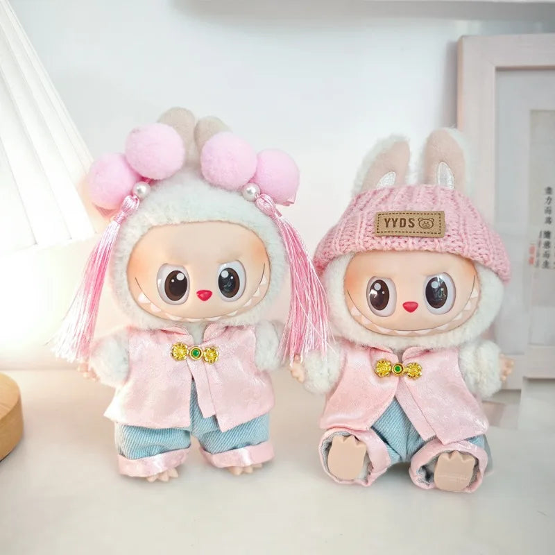 Only Clothes for Labubu15/17cm Doll Clothes Elegance Ancient Style Tang Suit Cute New Year Clothes Chinese Style Suit Party Gift