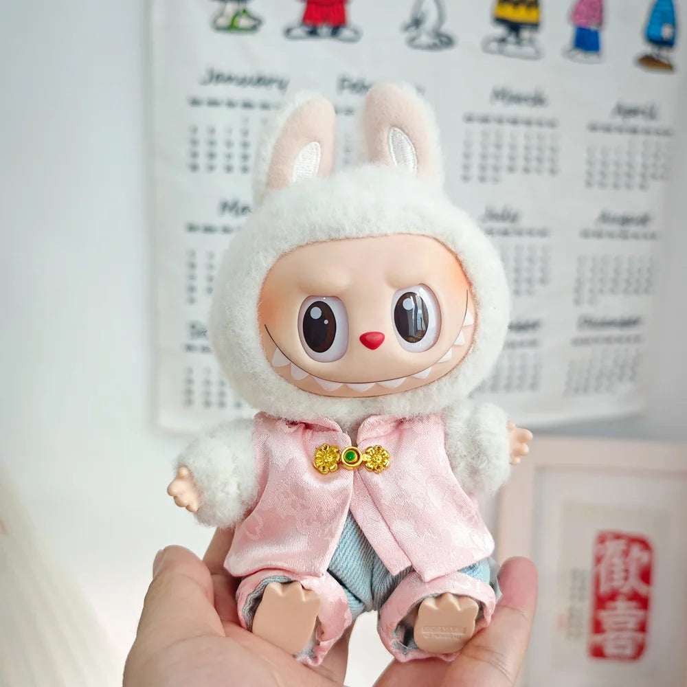 Only Clothes for Labubu15/17cm Doll Clothes Elegance Ancient Style Tang Suit Cute New Year Clothes Chinese Style Suit Party Gift