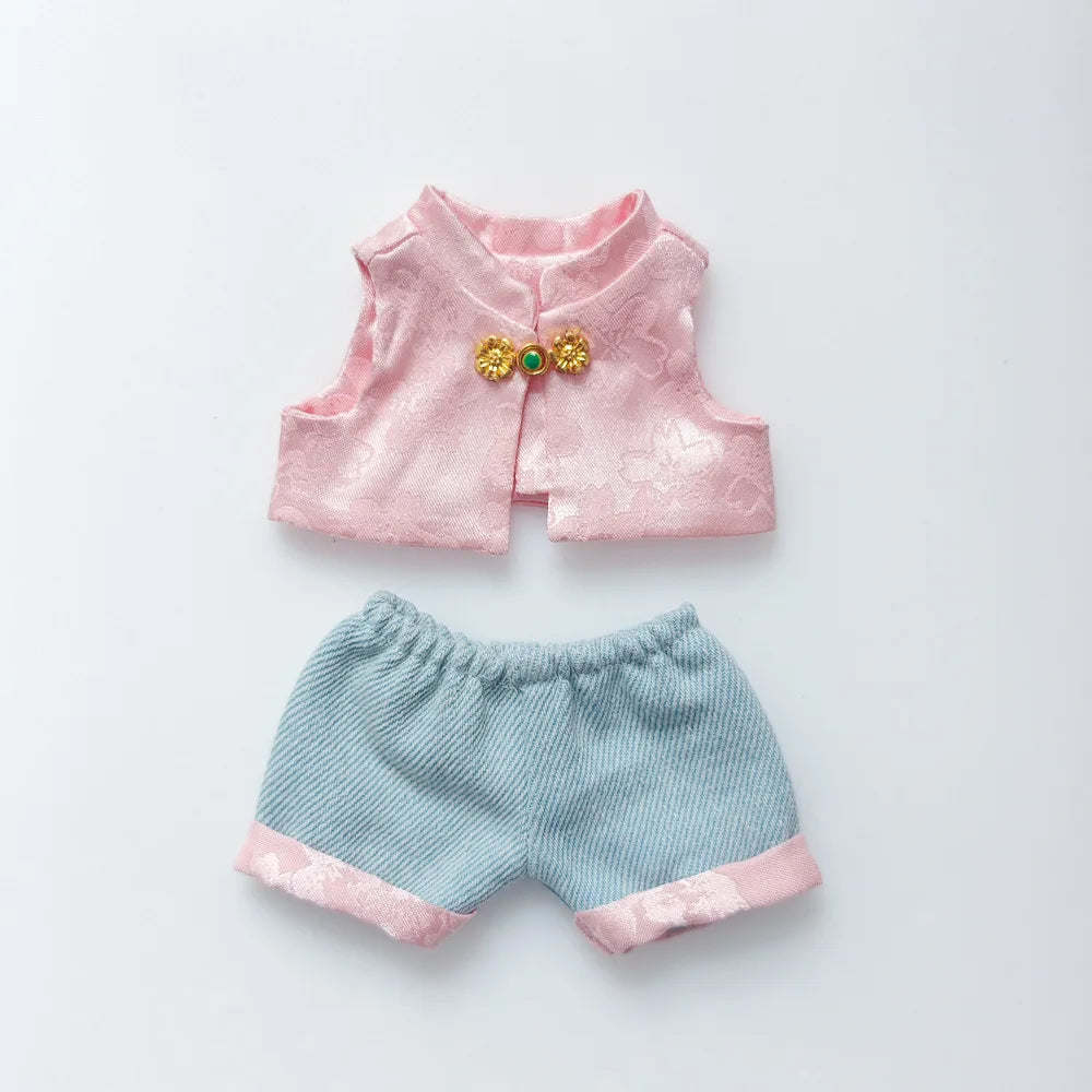 Only Clothes for Labubu15/17cm Doll Clothes Elegance Ancient Style Tang Suit Cute New Year Clothes Chinese Style Suit Party Gift