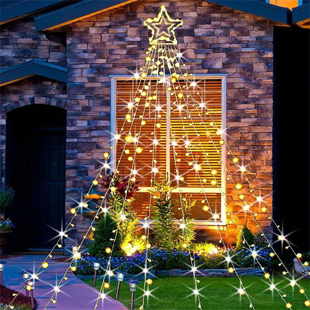 LED String Lights Waterfall Meteor Lights Christmas Lights Wedding Garden Christmas Decoration Outdoor Holiday Decoration